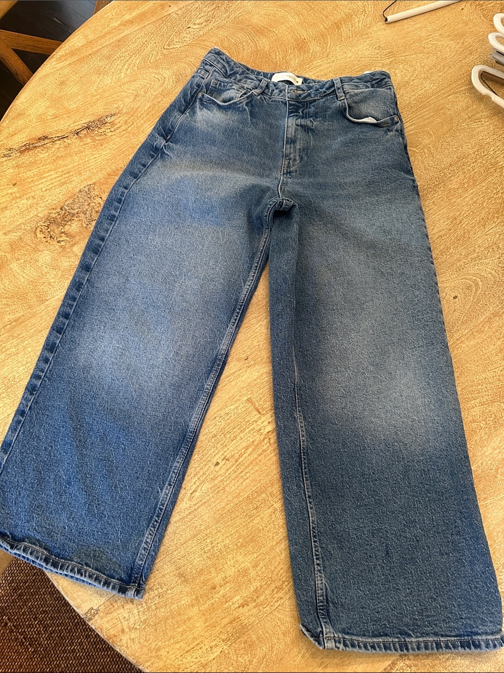 Zara Wide-Leg Women's Jeans - Medium Blue